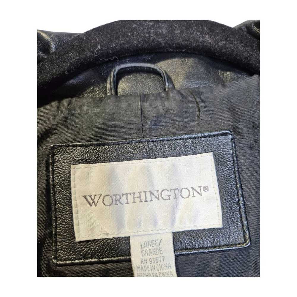 Vintage Y2K Worthington L Black Leather Full Zip … - image 2