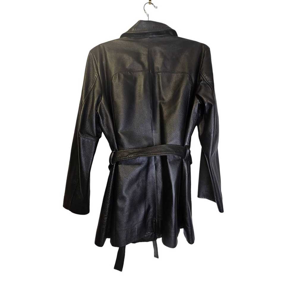 Vintage Y2K Worthington L Black Leather Full Zip … - image 4