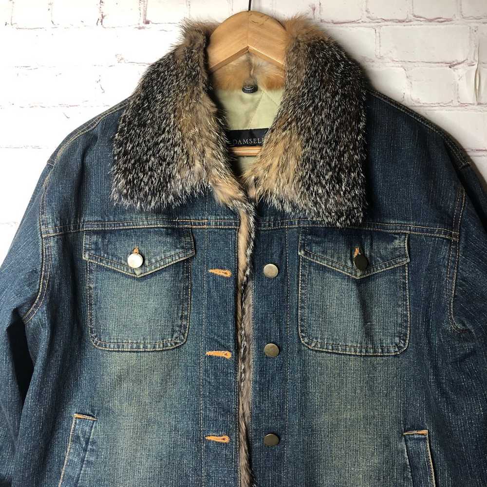 Damselle New York jean jacket with fur - image 2