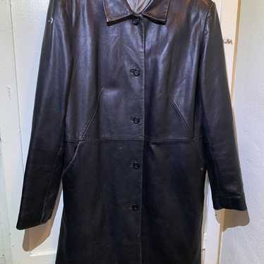 Vintage genuine leather trenchcoat
