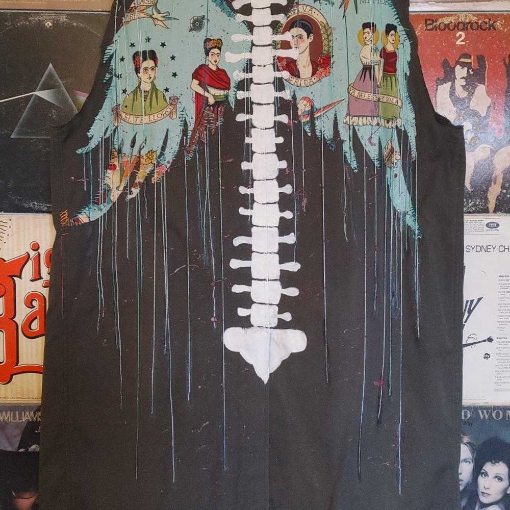 Custom Frida Kahlo wings sleeveless trench coat - image 1