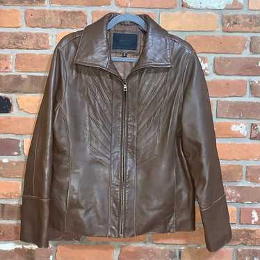 Vintage Womens Brown Leather Jacket Size XL - image 1