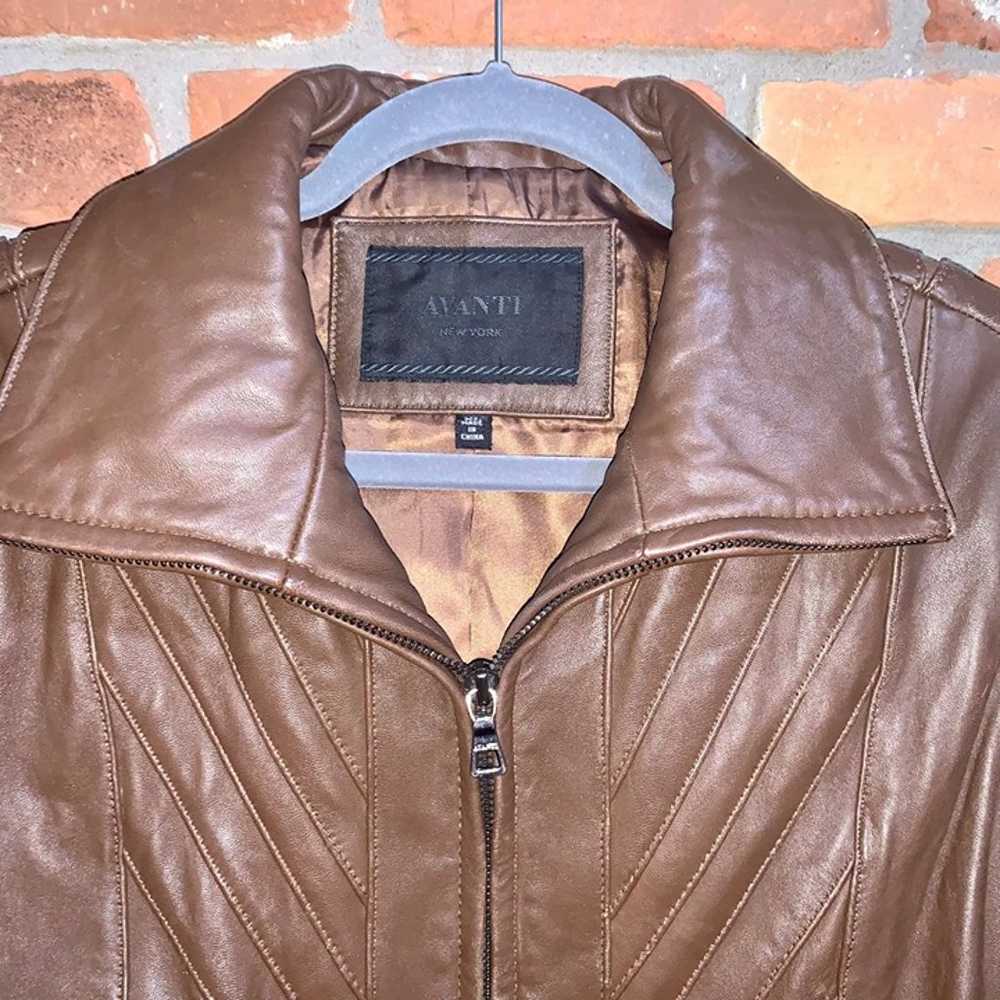 Vintage Womens Brown Leather Jacket Size XL - image 2