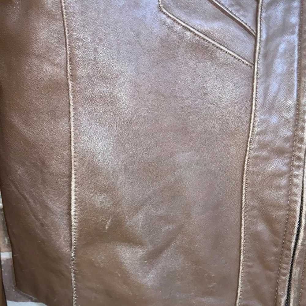 Vintage Womens Brown Leather Jacket Size XL - image 5