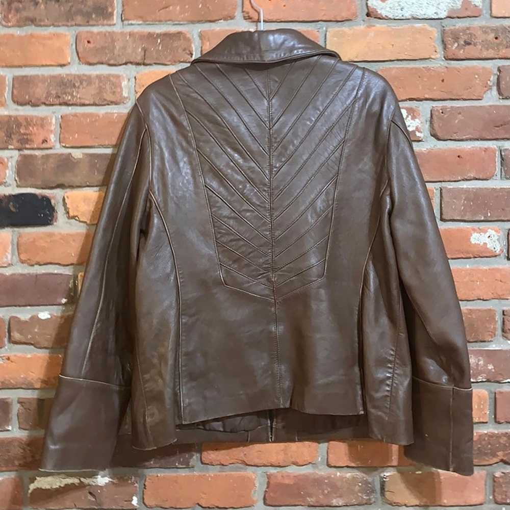 Vintage Womens Brown Leather Jacket Size XL - image 7