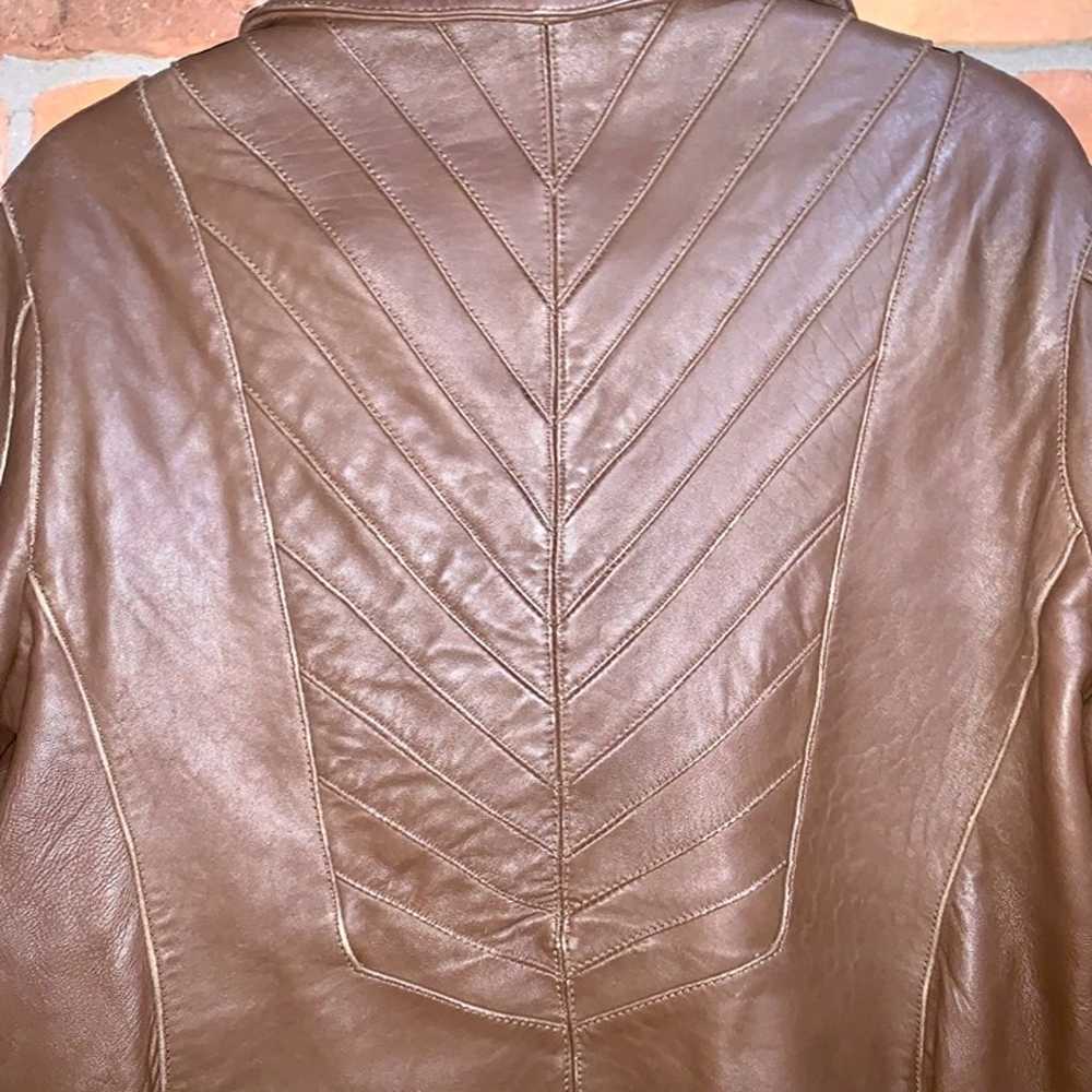 Vintage Womens Brown Leather Jacket Size XL - image 8