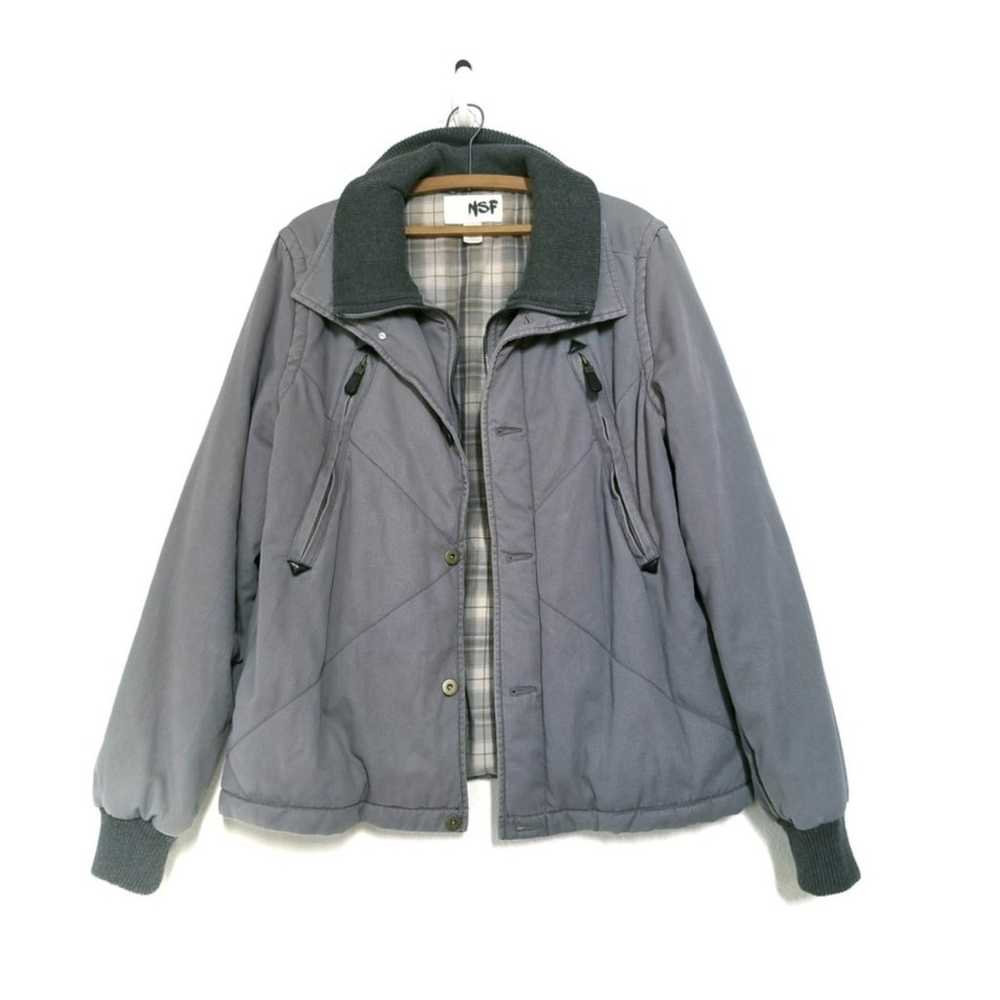 NSF Quilted Bomber Jacket in Gray XL - image 2