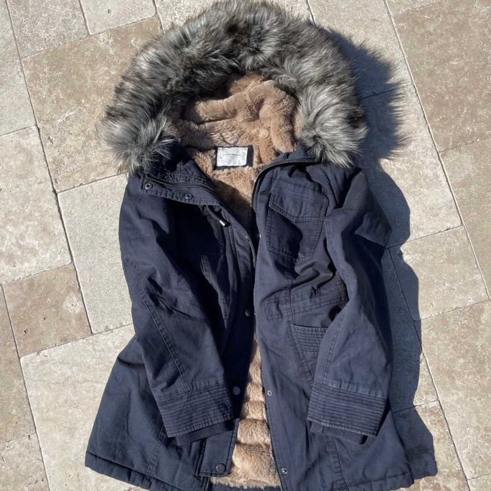 NWT - Lucky Brand Twill Hooded Parka with Faux Fu… - image 4