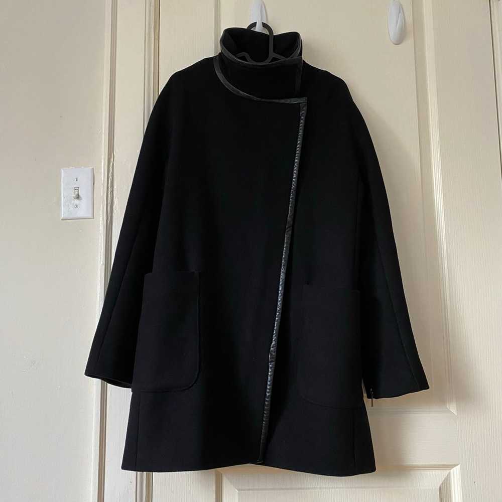 Madewell City Grid Black Wool Blend Full Zip Long… - image 3