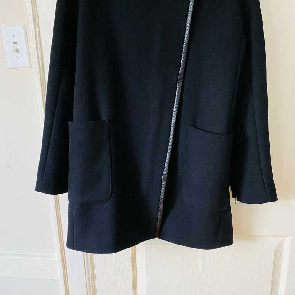Madewell City Grid Black Wool Blend Full Zip Long… - image 5