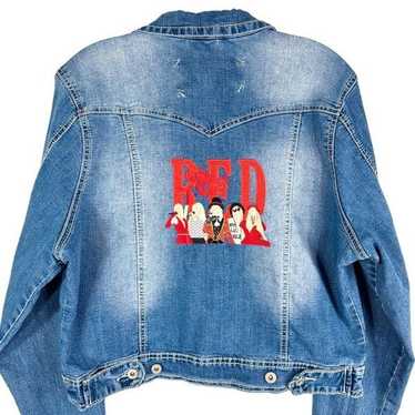 Taylor Swift Custom Jean Jacket Embroidered Red M… - image 1