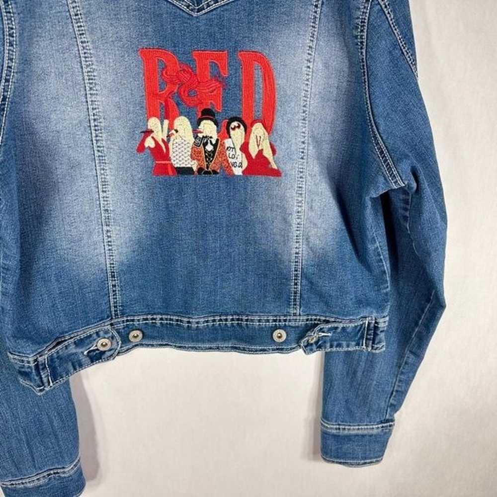 Taylor Swift Custom Jean Jacket Embroidered Red M… - image 8
