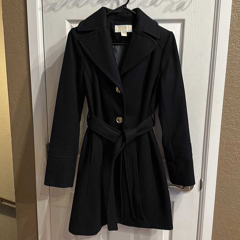 Michael Kors Black Wool Belted Coat Wmn Sz 4- Lik… - image 1
