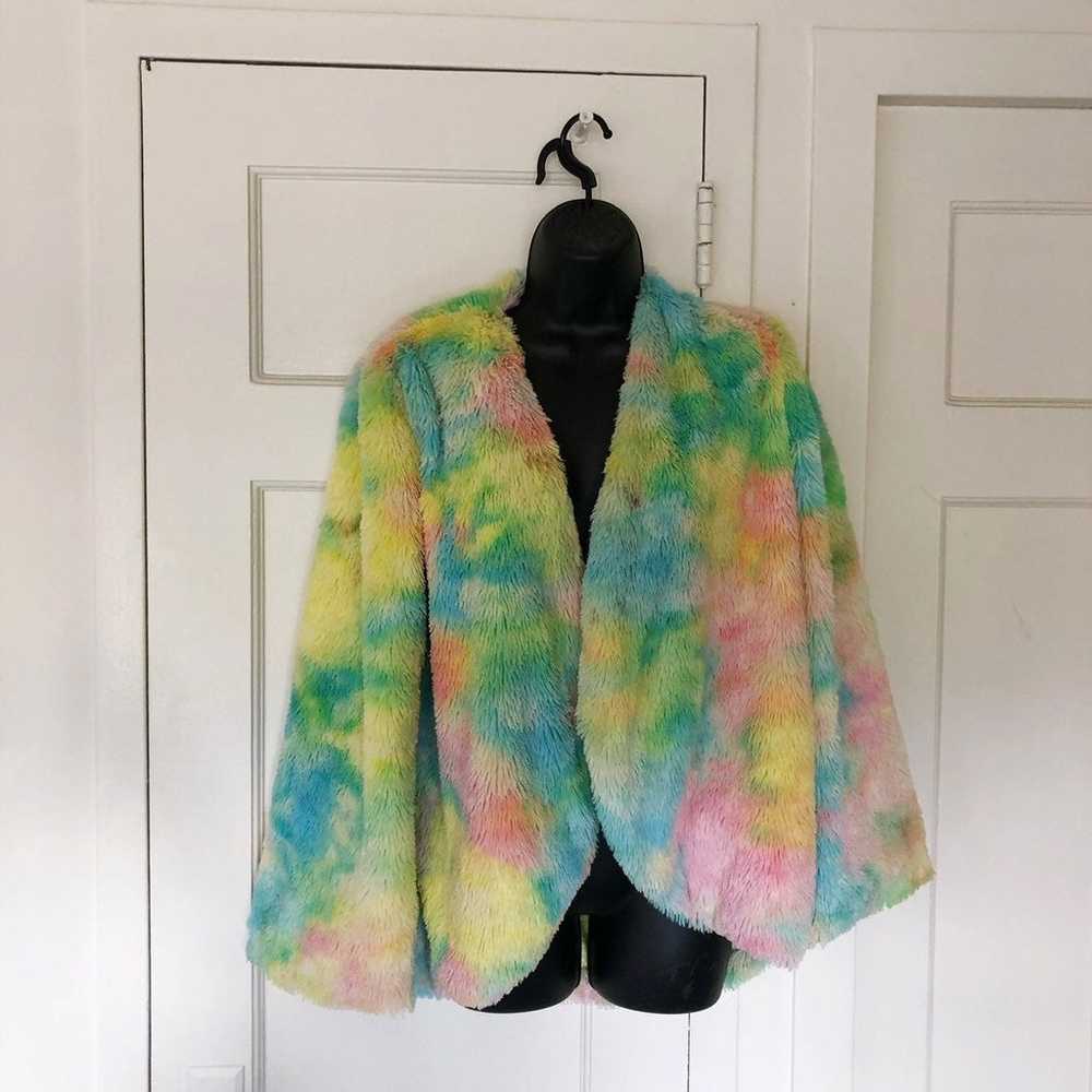 Rainbow Faux Fur Coat - image 1