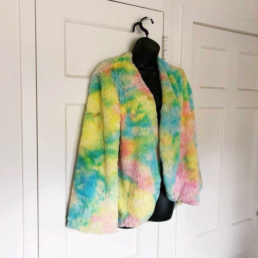 Rainbow Faux Fur Coat - image 2