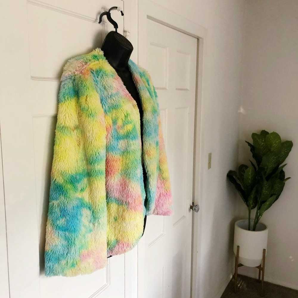 Rainbow Faux Fur Coat - image 3