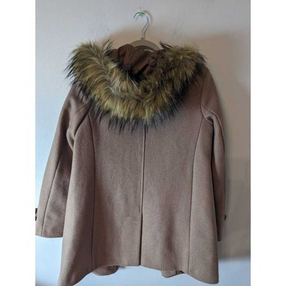 COLE HAAN Signature Faux Fur Hooded Wool Coat Siz… - image 4