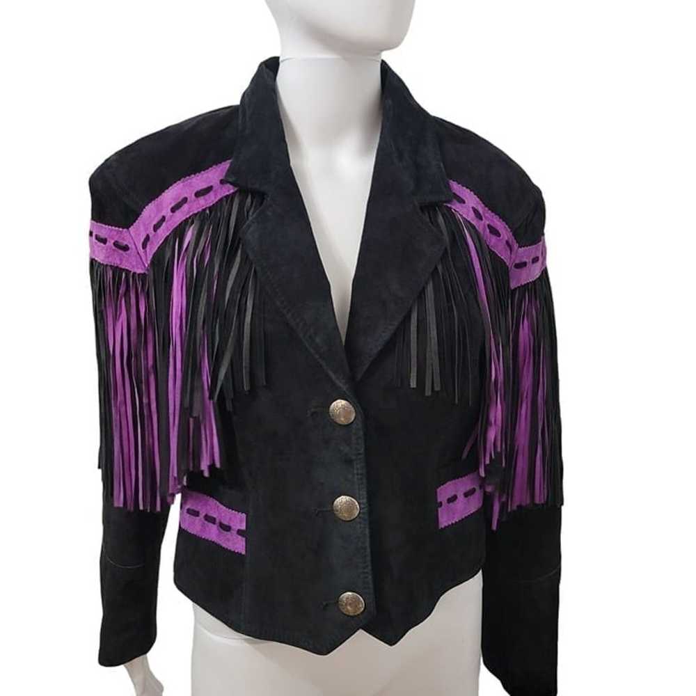 Pioneer Wear Cropped Leather Fringe Western Style… - image 12