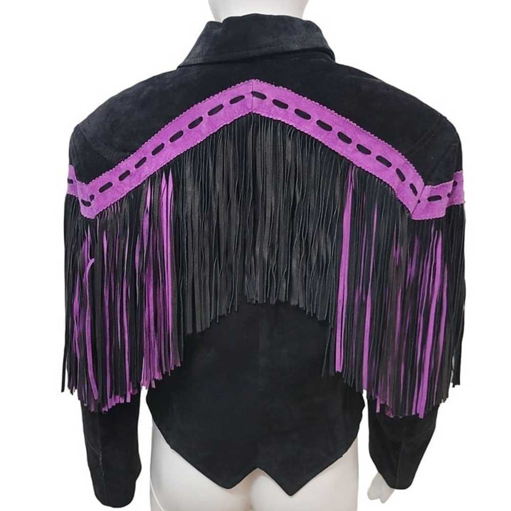 Pioneer Wear Cropped Leather Fringe Western Style… - image 2