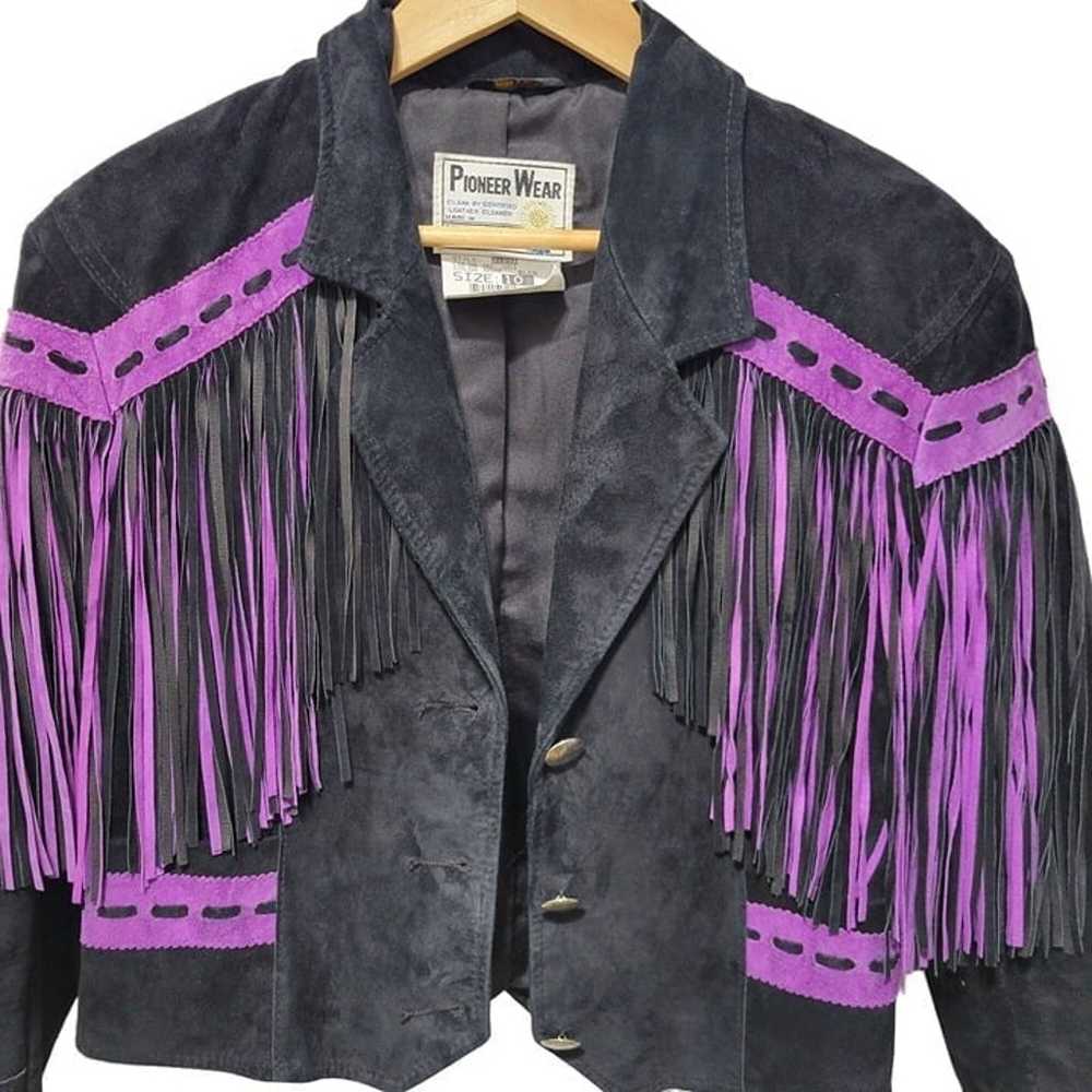 Pioneer Wear Cropped Leather Fringe Western Style… - image 7