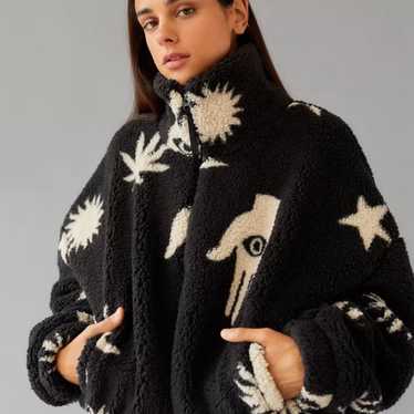 Urban Outfitters Olivia Printed Sherpa Jacket Pri… - image 1