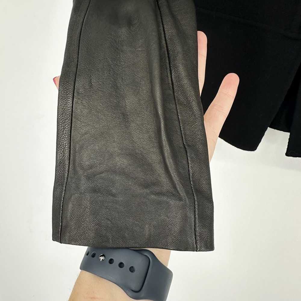 Vince Wool and Leather Jacket Black Size Medium - image 3