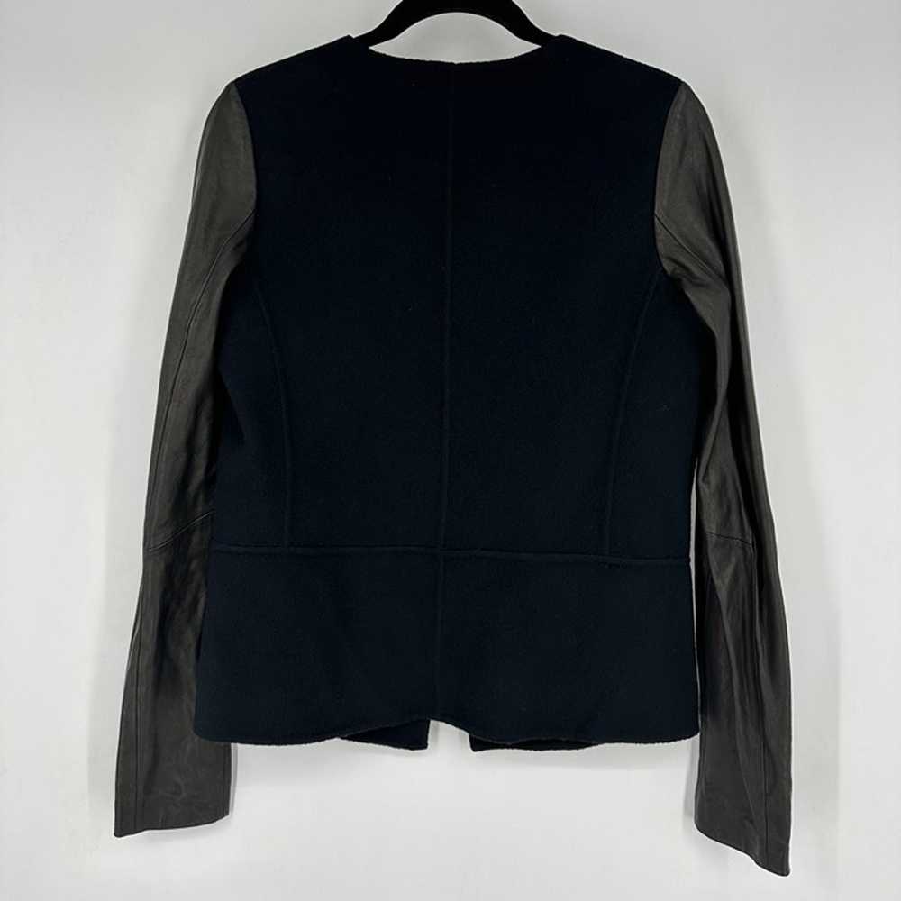 Vince Wool and Leather Jacket Black Size Medium - image 6