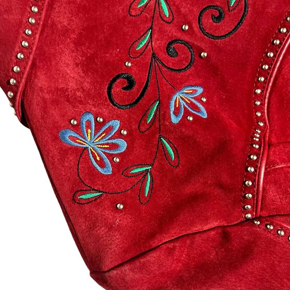 Cripple Creek Red Western Cowgirl Floral Stone Le… - image 12