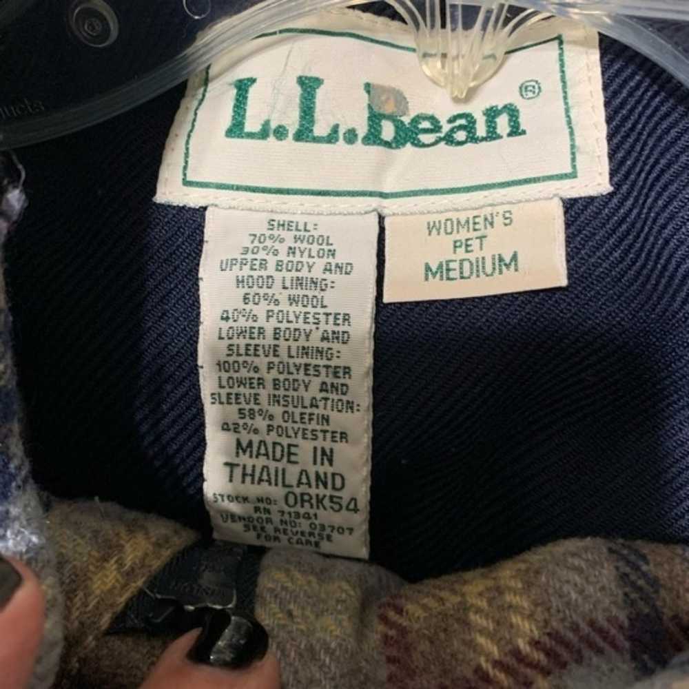 Vintage LL Bean Duffel Toggle Coat Wool Parka Pla… - image 7