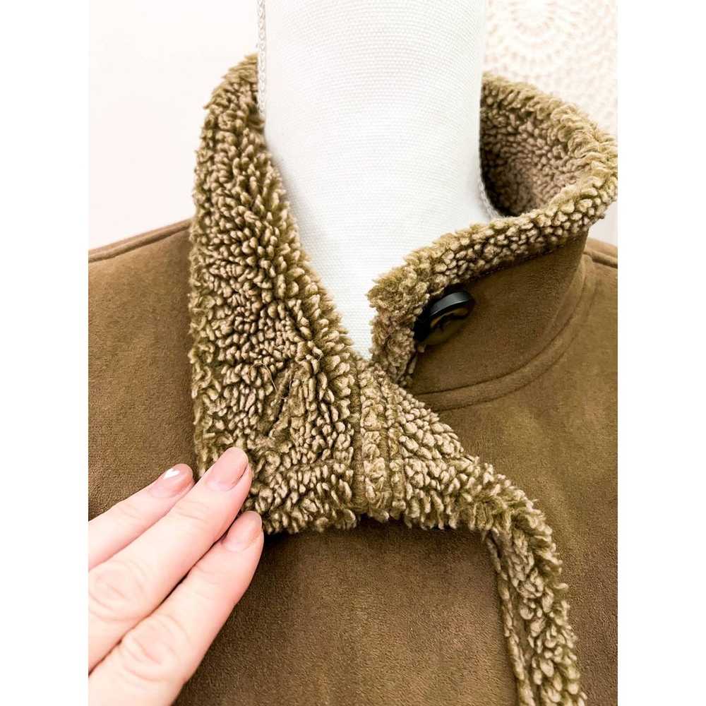 L.L. Bean Long Faux Suede and Shearling lined Jac… - image 3