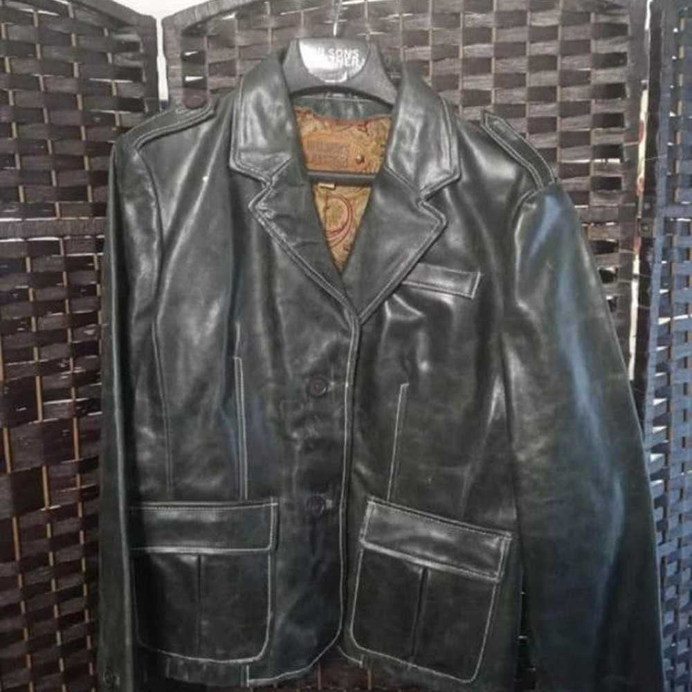 Vintage Hunter Green Leather coat - image 1