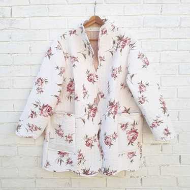 Quilted Jacket Handmade Cottage Core Floral - image 1