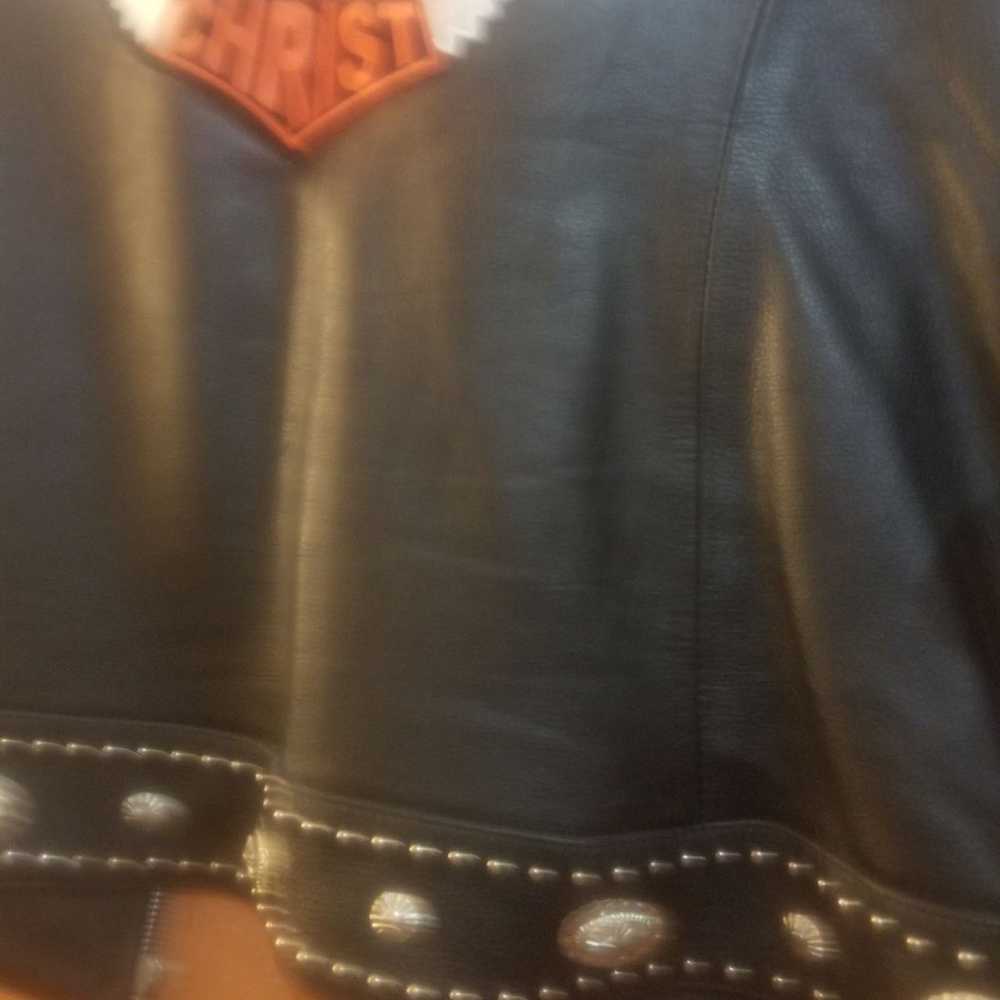 Ladies leather biker vest - image 7