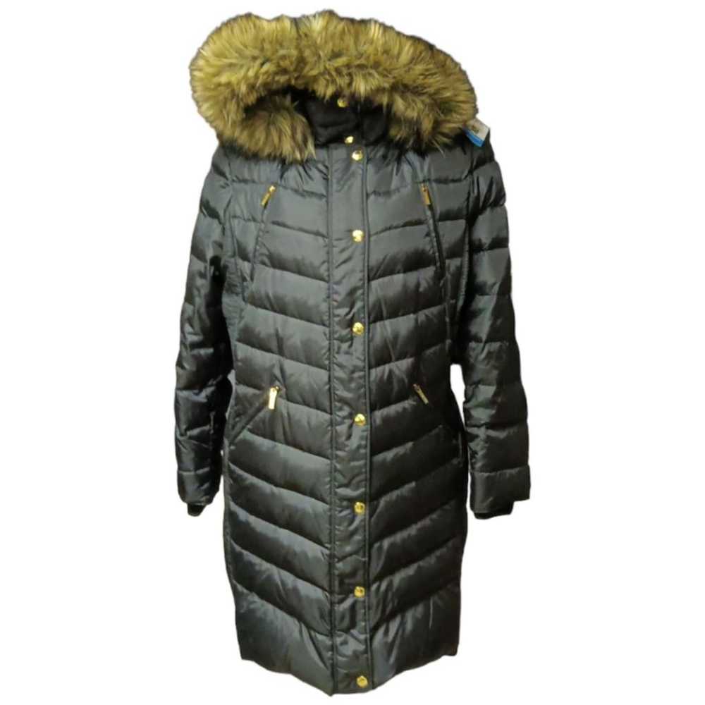 Michael Kors black down puffer hooded parka faux … - image 1