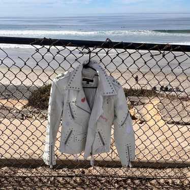 Xl motorcycle jacket white pink rocawear