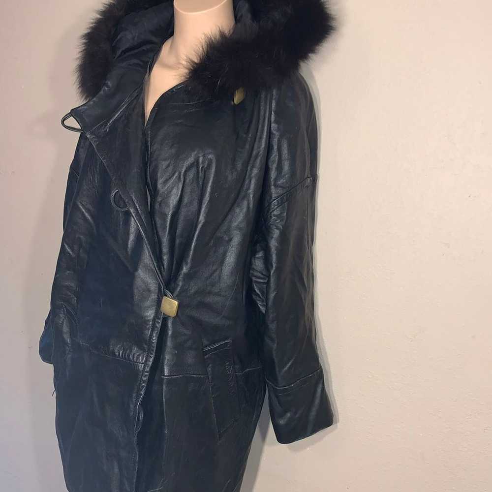 Thinsulate black Leather women’s coat - image 5