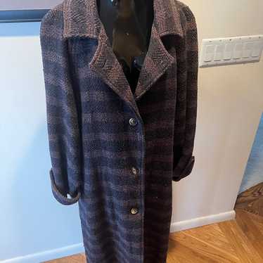 Okada New offers York Vintage Brown Black Plaid Long Jacket SZ 2X