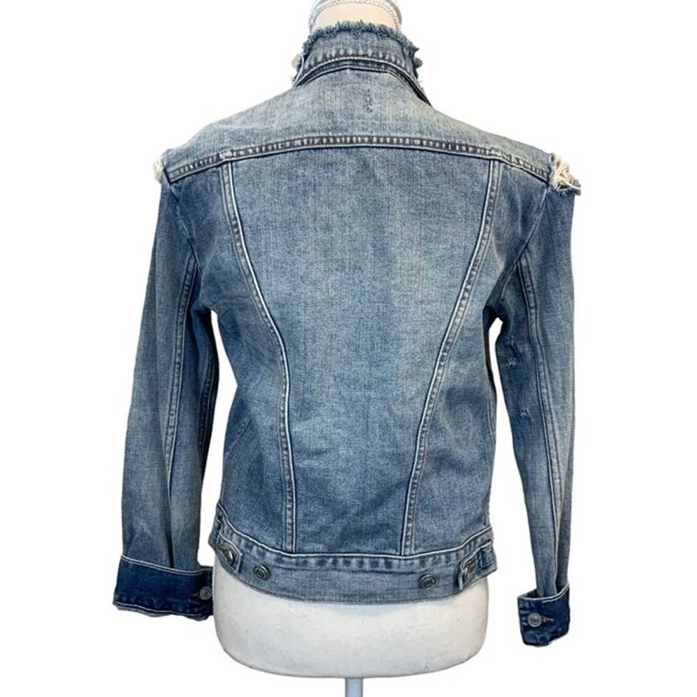 Allsaints Star Crop Denim Jacket In Indigo Blue S… - image 5