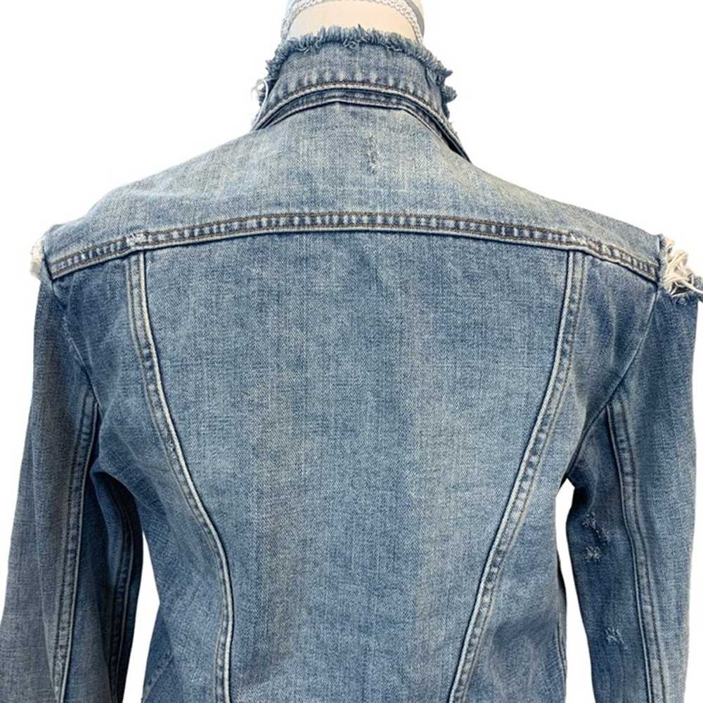 Allsaints Star Crop Denim Jacket In Indigo Blue S… - image 6