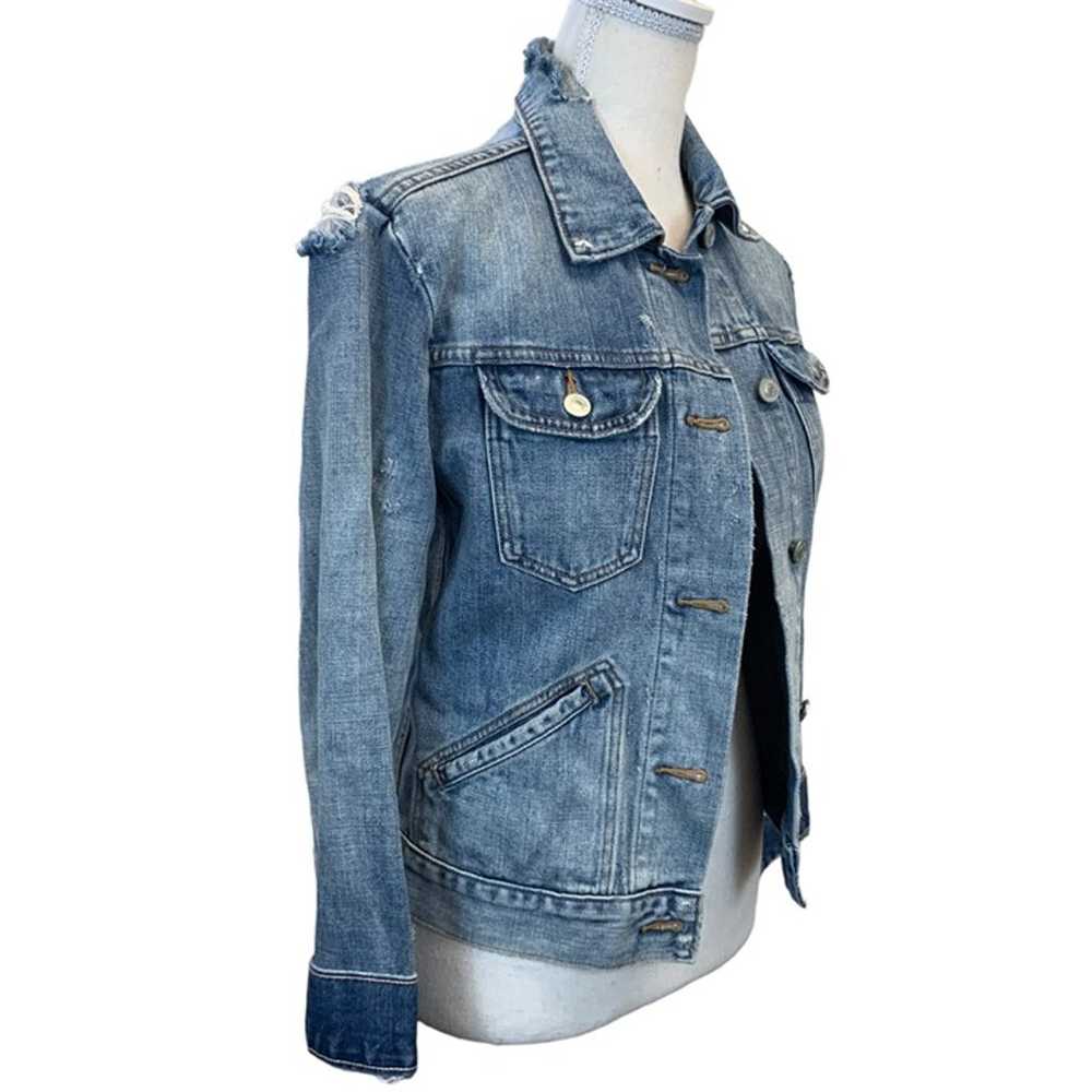 Allsaints Star Crop Denim Jacket In Indigo Blue S… - image 7