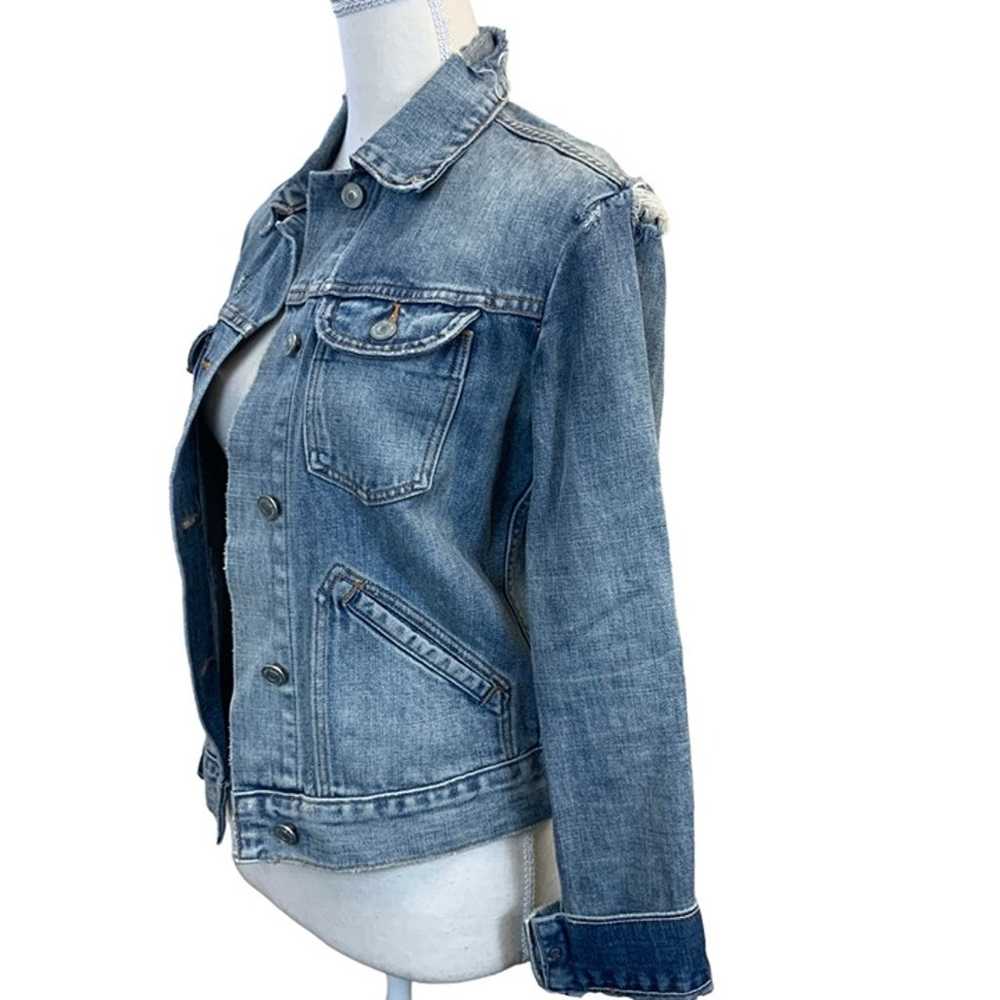 Allsaints Star Crop Denim Jacket In Indigo Blue S… - image 8