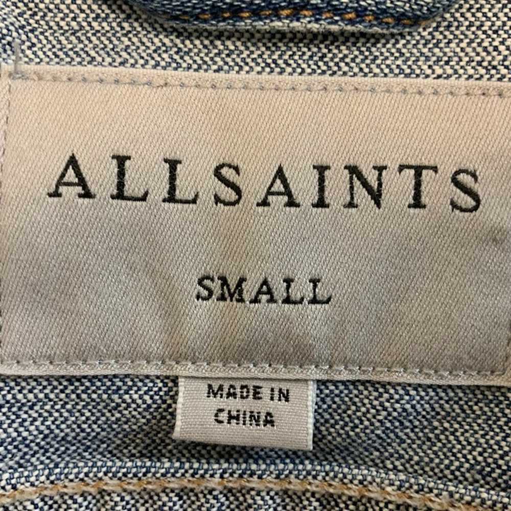 Allsaints Star Crop Denim Jacket In Indigo Blue S… - image 9