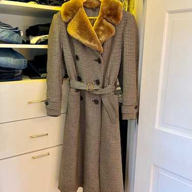 Vintage Zero King houndstooth trench coat, US 4-6 - image 1