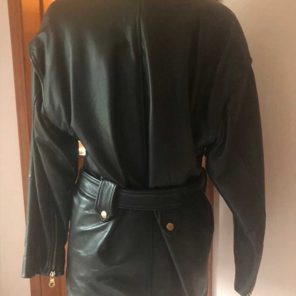 Ladies vintage leather jacket/car coat - image 2