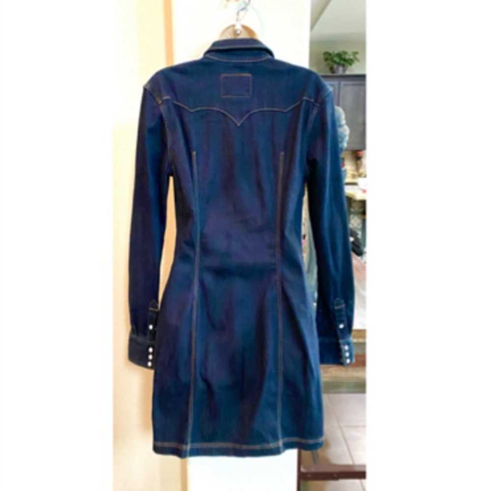 NWOT True Religion dark denim long jacket. Mint! … - image 4