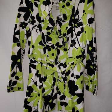Joseph Ribkoff Lime Floral Belted Dress Coat