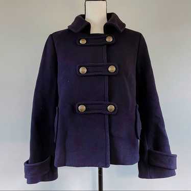 J. Crew • Navy Wool Classic Lady Day Coat Militar… - image 1