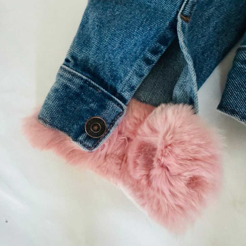 Genuine died pink rabbit fur vintage 90s Jordache… - image 3