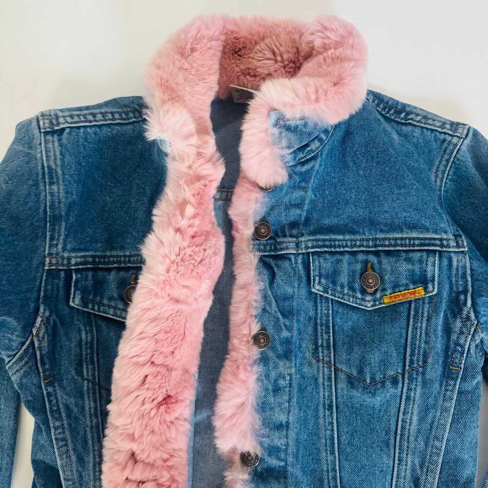 Genuine died pink rabbit fur vintage 90s Jordache… - image 4