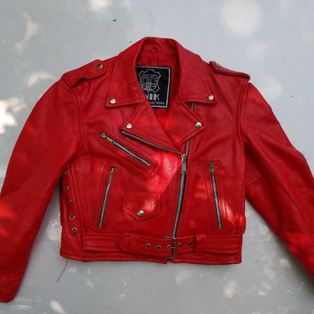 Red Motorcycle Jacket Unik Leather Connections - image 1
